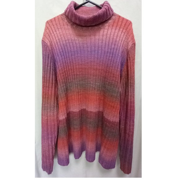 Coldwater Creek Sweater Ombre Style Knit Winter Turtleneck Sweater Size 3X - Picture 1 of 5